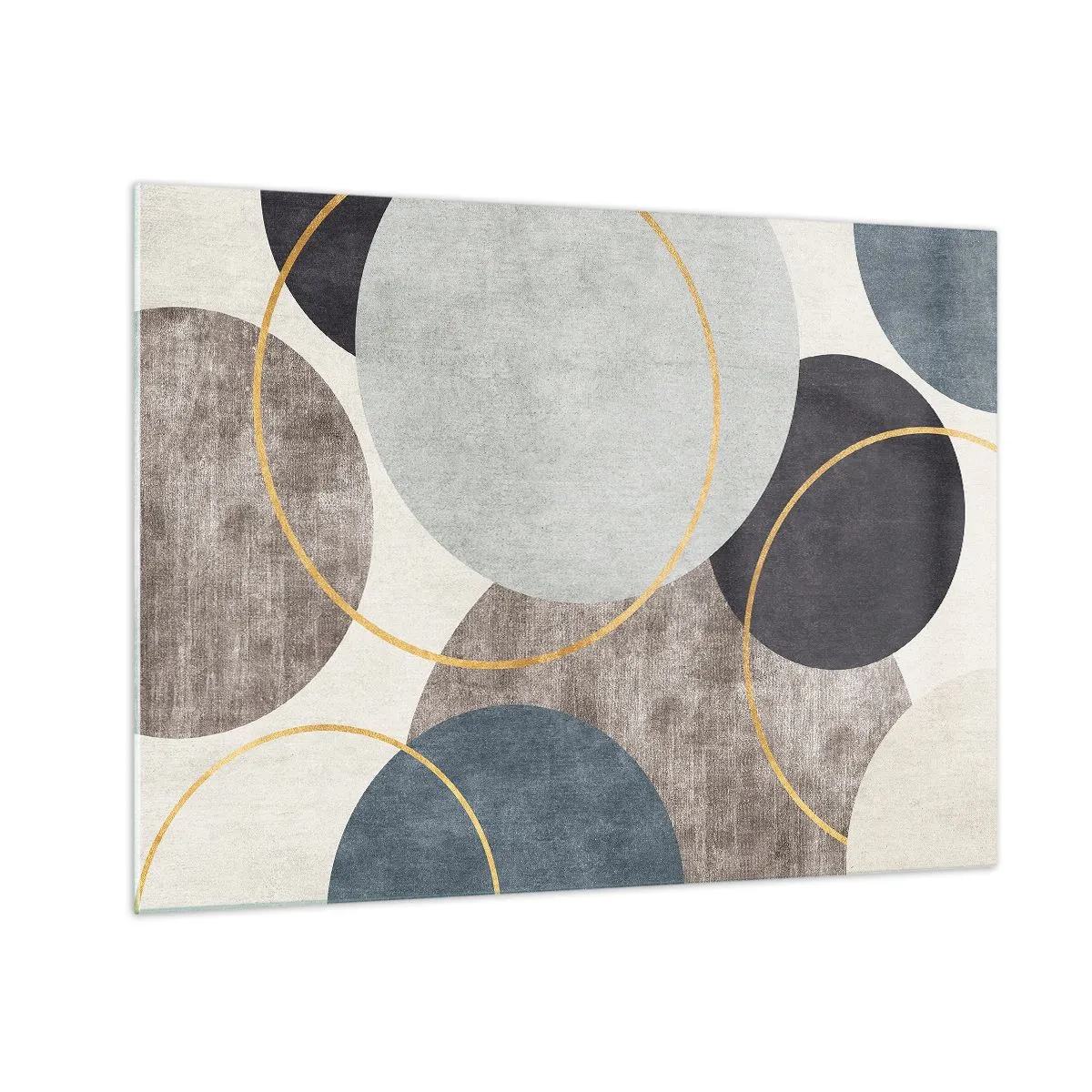 Impression sur verre - Image sur verre - Une composition de cercles aux couleurs tamisées - 70x50cm - Cercles sur cercles - Décoration murale moderne pour le salon et la chambre ARTTOR