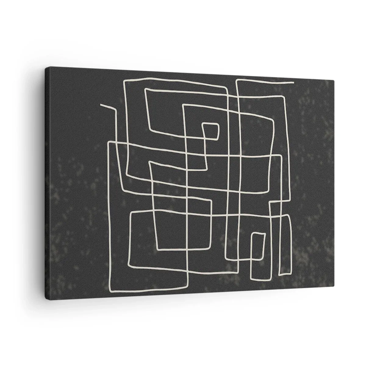 Impression sur toile - Image sur toile - Motif géométrique abstrait sur fond sombre - 70x50cm - Pas aussi simple - Décoration murale moderne pour le salon et la chambre ARTTOR