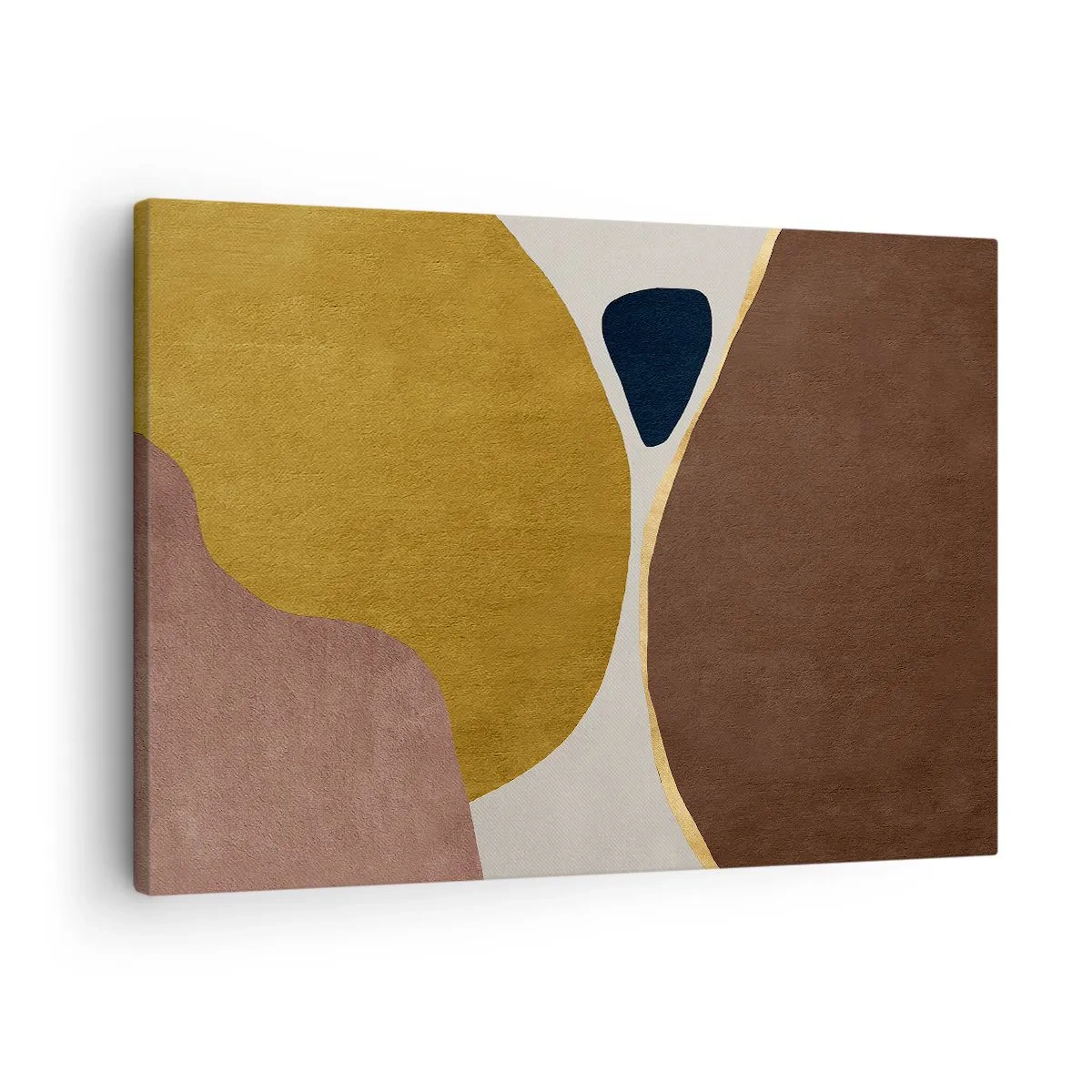 Impression sur toile - Image sur toile - Une composition abstraite avec des formes géométriques aux couleurs chaudes. - 70x50cm - L'abstraction – une place dans l'espace - Décoration murale moderne pour le salon et la chambre ARTTOR