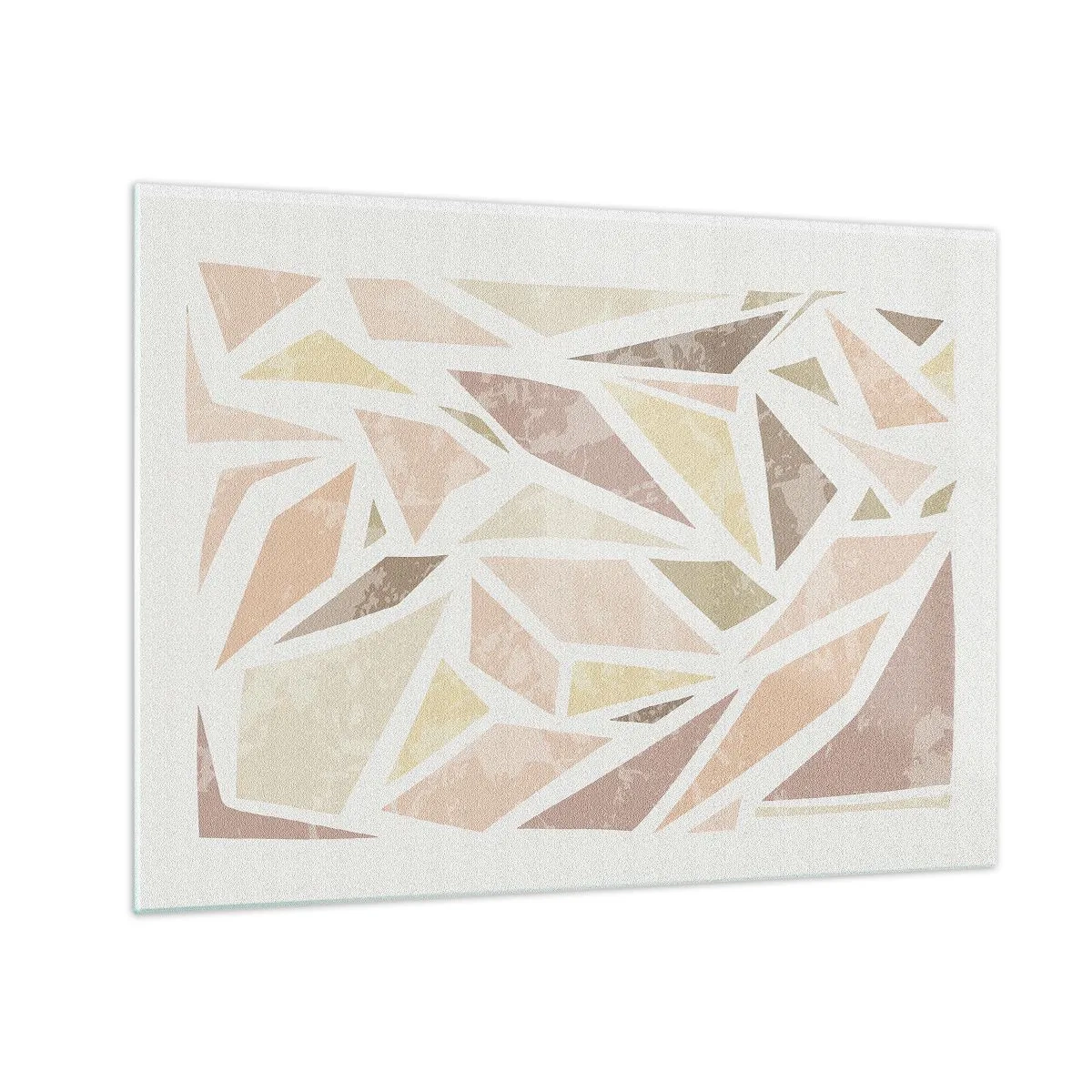 Impression sur verre - Image sur verre - Mosaïque géométrique aux couleurs pastel sur fond clair - 70x50cm - Composition de vitraux - Décoration murale moderne pour le salon et la chambre ARTTOR