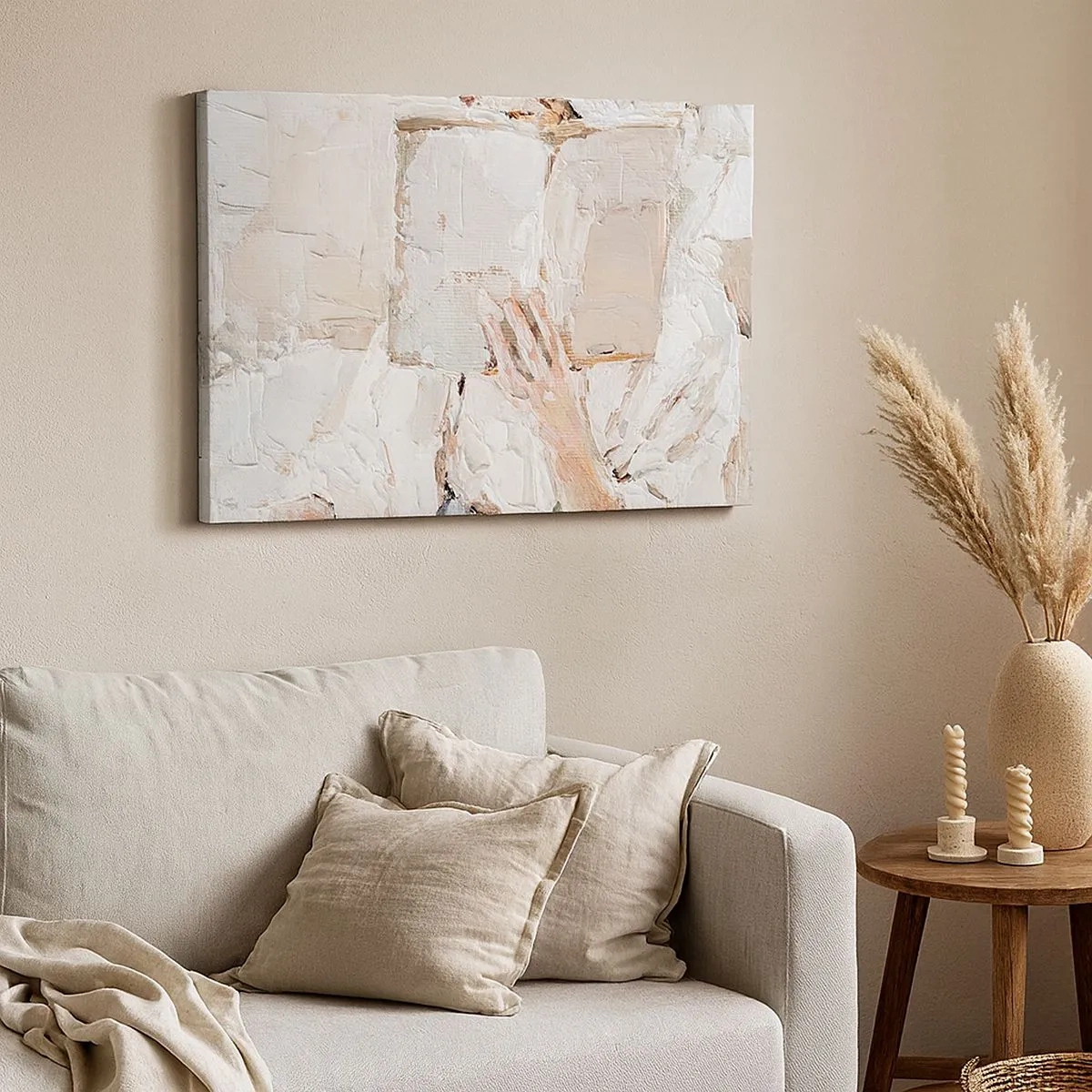 Impression sur toile - Image sur toile - Une peinture impressionniste d'une main tenant un livre ouvert. - 70x50cm - Dans un autre monde - Décoration murale moderne pour le salon et la chambre ARTTOR