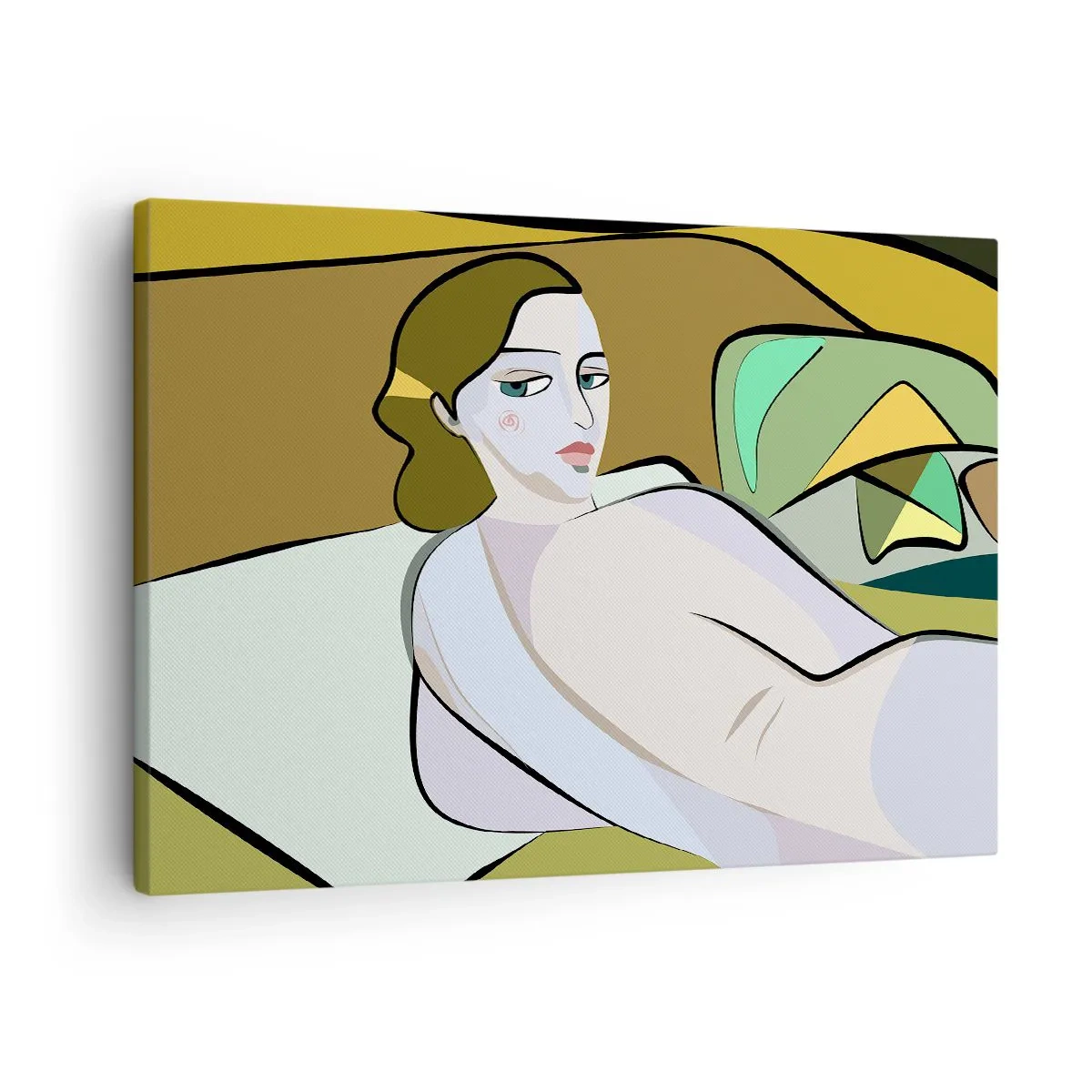 Impression sur toile - Image sur toile - Figure abstraite dans un style moderne - 70x50cm - Portrait intime - Décoration murale moderne pour le salon et la chambre ARTTOR