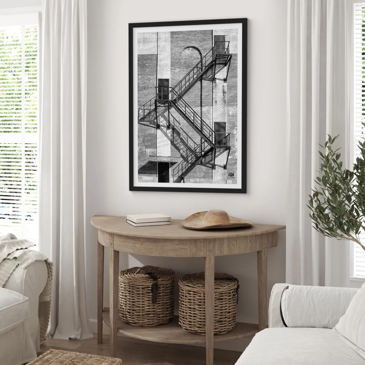 Affiche dans un cadre noir - Poster - Style industriel - 50x70cm - Style industriel - Décoration murale moderne pour le salon et la chambre ARTTOR