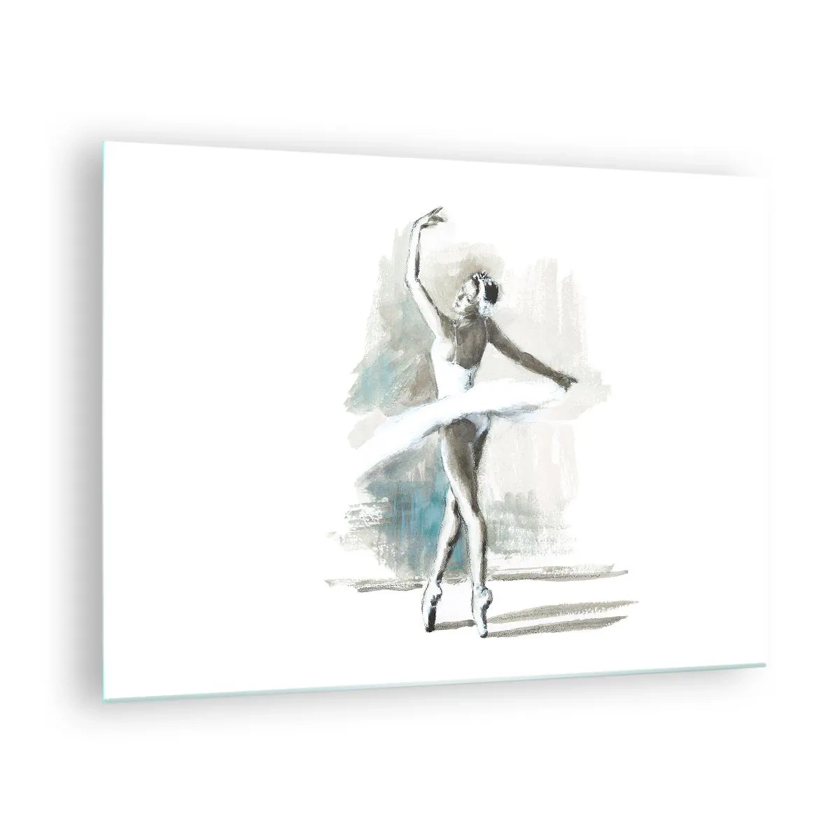 Impression sur verre - Image sur verre - Une ballerine dans une pose de danse classique - 70x50cm - Enchantement du cygne - Décoration murale moderne pour le salon et la chambre ARTTOR
