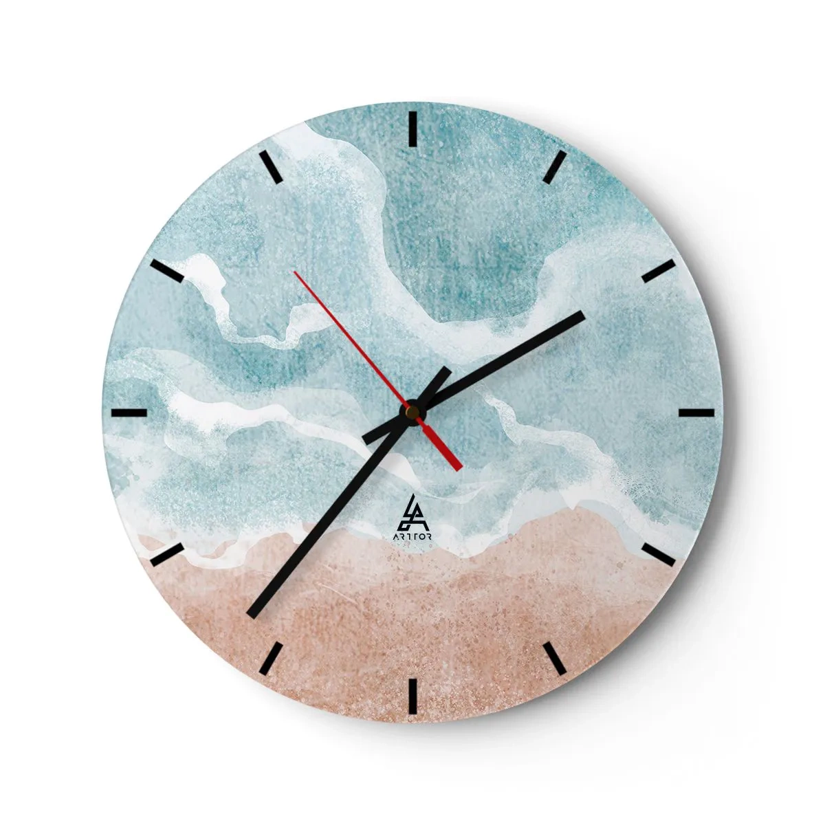 Horloge murale - Pendule murale - Abstraction pastel rappelant le ciel et le sable - 30x30cm - Abstraction du nuage - Décoration murale moderne pour le salon, la cuisine et la chambre ARTTOR