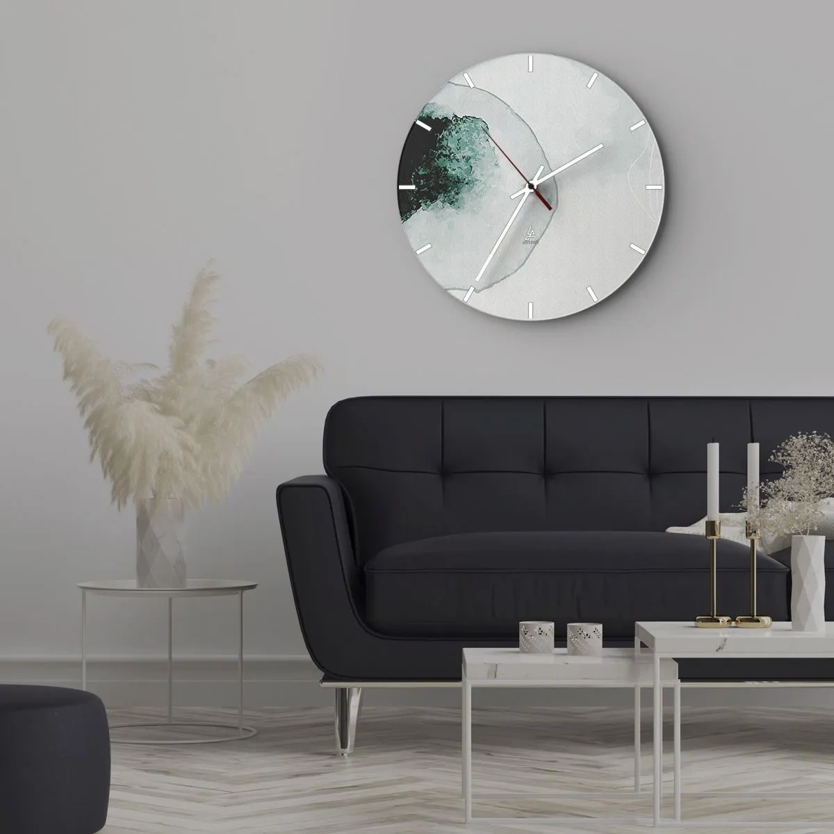 Horloge murale - Pendule murale - Une composition artistique ressemblant à une goutte d'eau avec de la verdure - 30x30cm - Dans une goutte d'eau - Décoration murale moderne pour le salon, la cuisine et la chambre ARTTOR