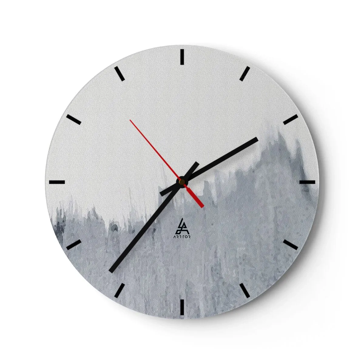 Horloge murale - Pendule murale - Abstraction grise avec des coups de pinceau verticaux - 30x30cm - Une esquisse mystérieuse - Décoration murale moderne pour le salon, la cuisine et la chambre ARTTOR