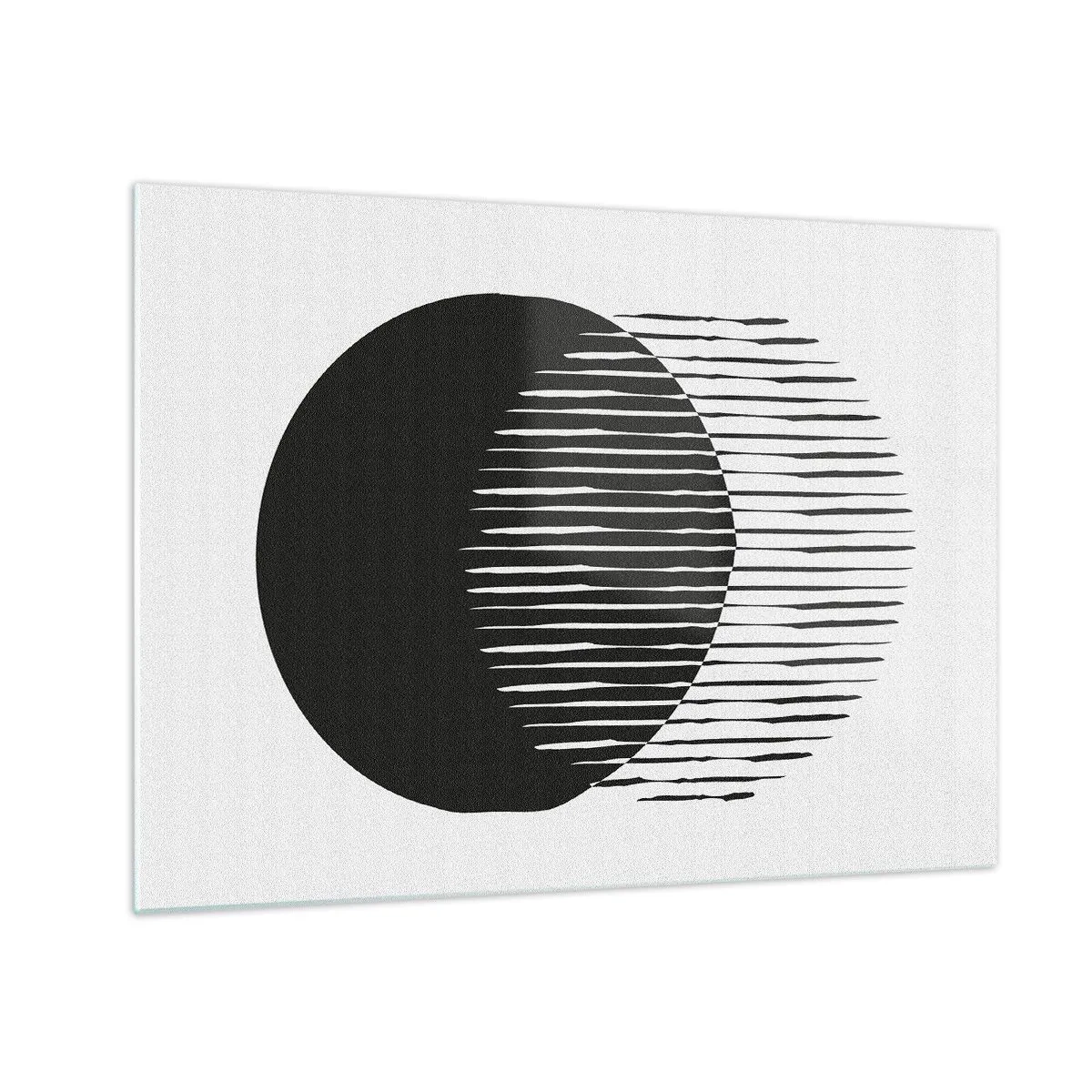 Impression sur verre - Image sur verre - Une forme minimaliste de deux cercles qui se croisent - 70x50cm - Son alter ego - Décoration murale moderne pour le salon et la chambre ARTTOR