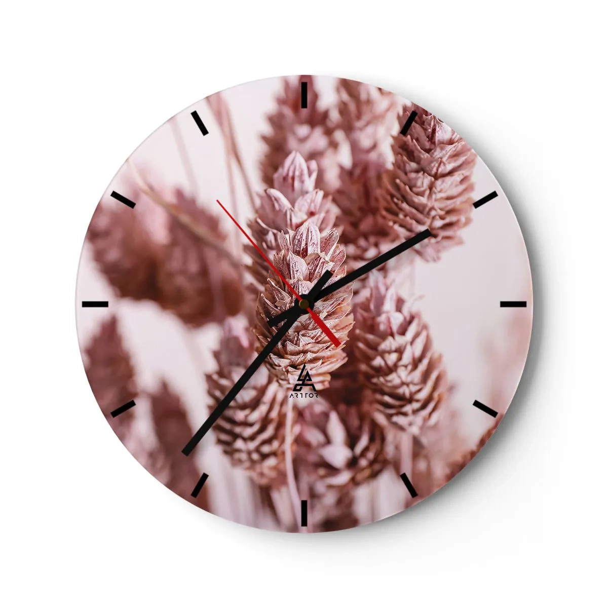 Horloge murale - Pendule murale - Gros plan sur des pointes rose pastel - 30x30cm - Apparemment discret - Décoration murale moderne pour le salon, la cuisine et la chambre ARTTOR