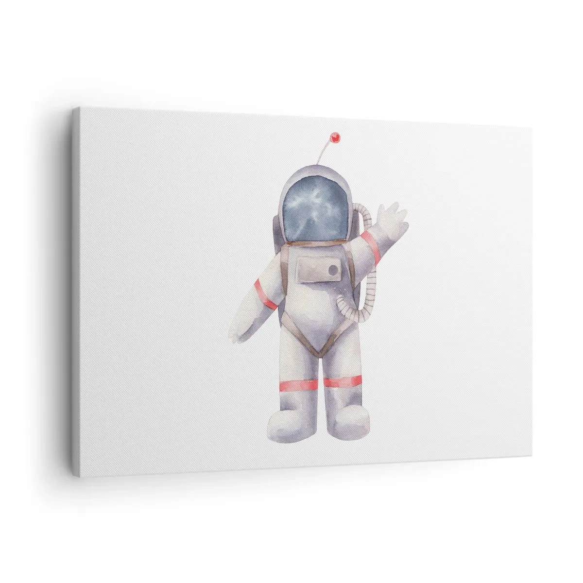 Impression sur toile - Image sur toile - Astronaute de style aquarelle sur fond blanc - 70x50cm - C'est tout pour le moment! - Décoration murale moderne pour le salon et la chambre ARTTOR