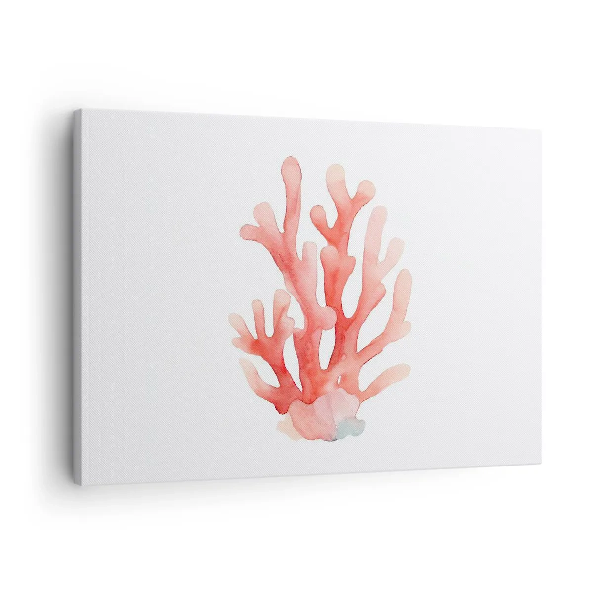 Impression sur toile - Image sur toile - Une illustration subtile de corail dans des tons pastel - 70x50cm - Corail couleur corail - Décoration murale moderne pour le salon et la chambre ARTTOR