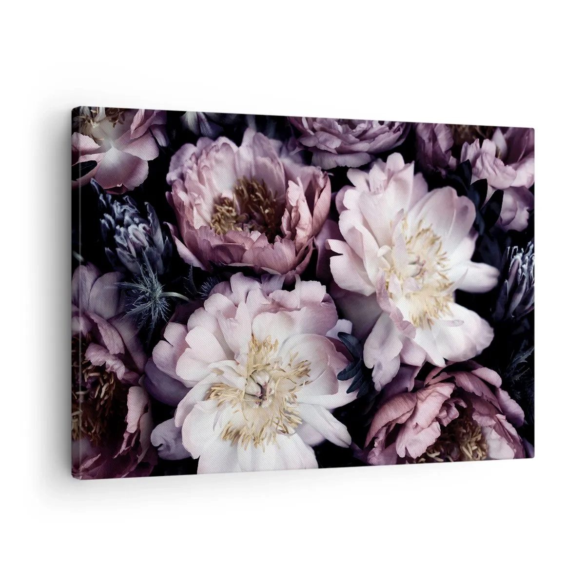 Impression sur toile - Image sur toile - Fleurs aux tons pastel délicats - 70x50cm - Bouquet à l'ancienne - Décoration murale moderne pour le salon et la chambre ARTTOR