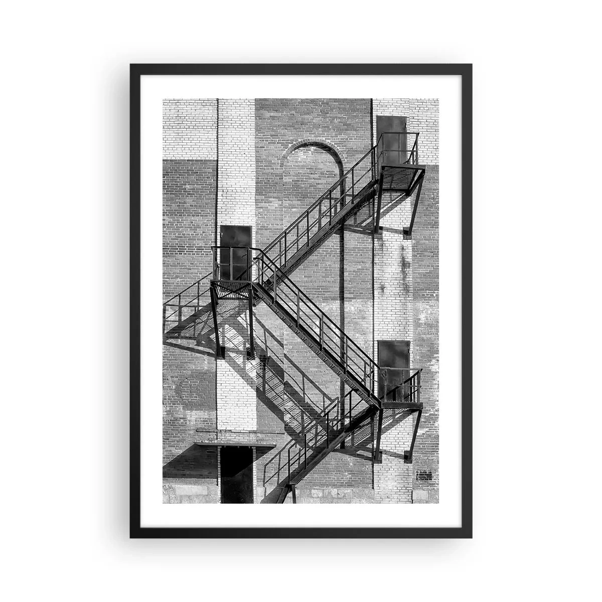 Affiche dans un cadre noir - Poster - Style industriel - 50x70cm - Style industriel - Décoration murale moderne pour le salon et la chambre ARTTOR