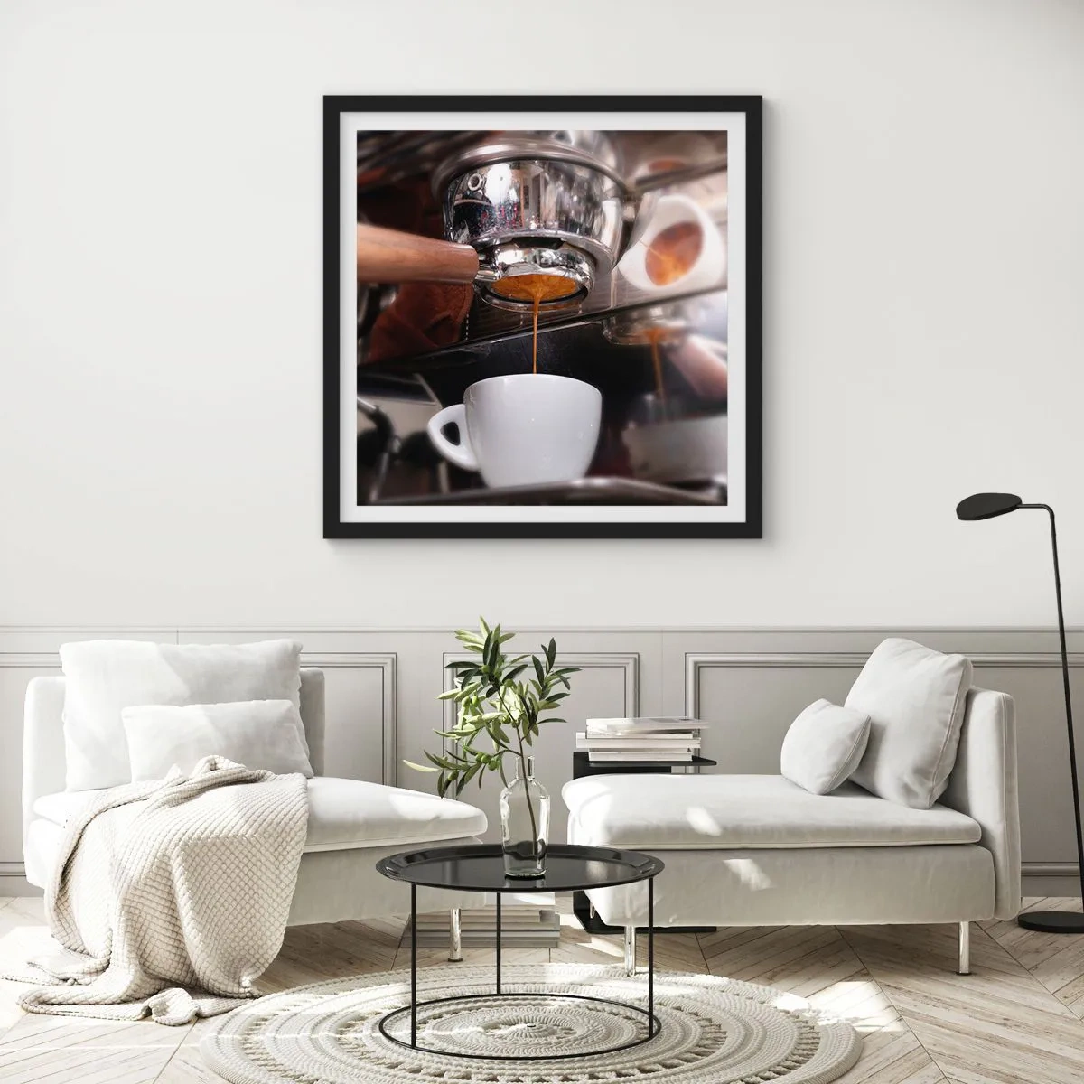 Affiche dans un cadre noir - Poster - Bon moment de la journée - 30x30 cm